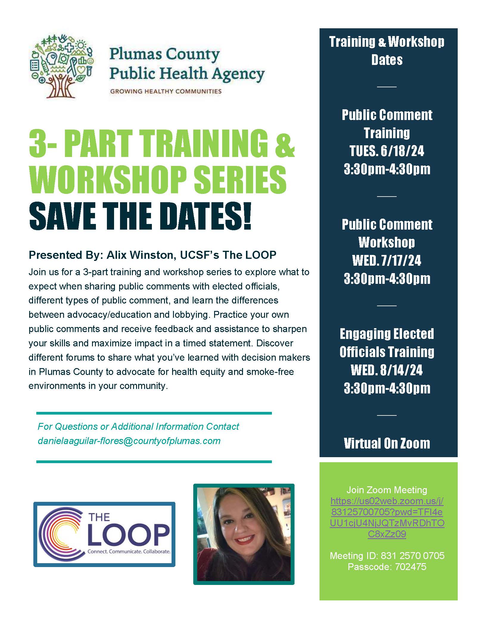 3 Part Training Workshop Series Final new dates