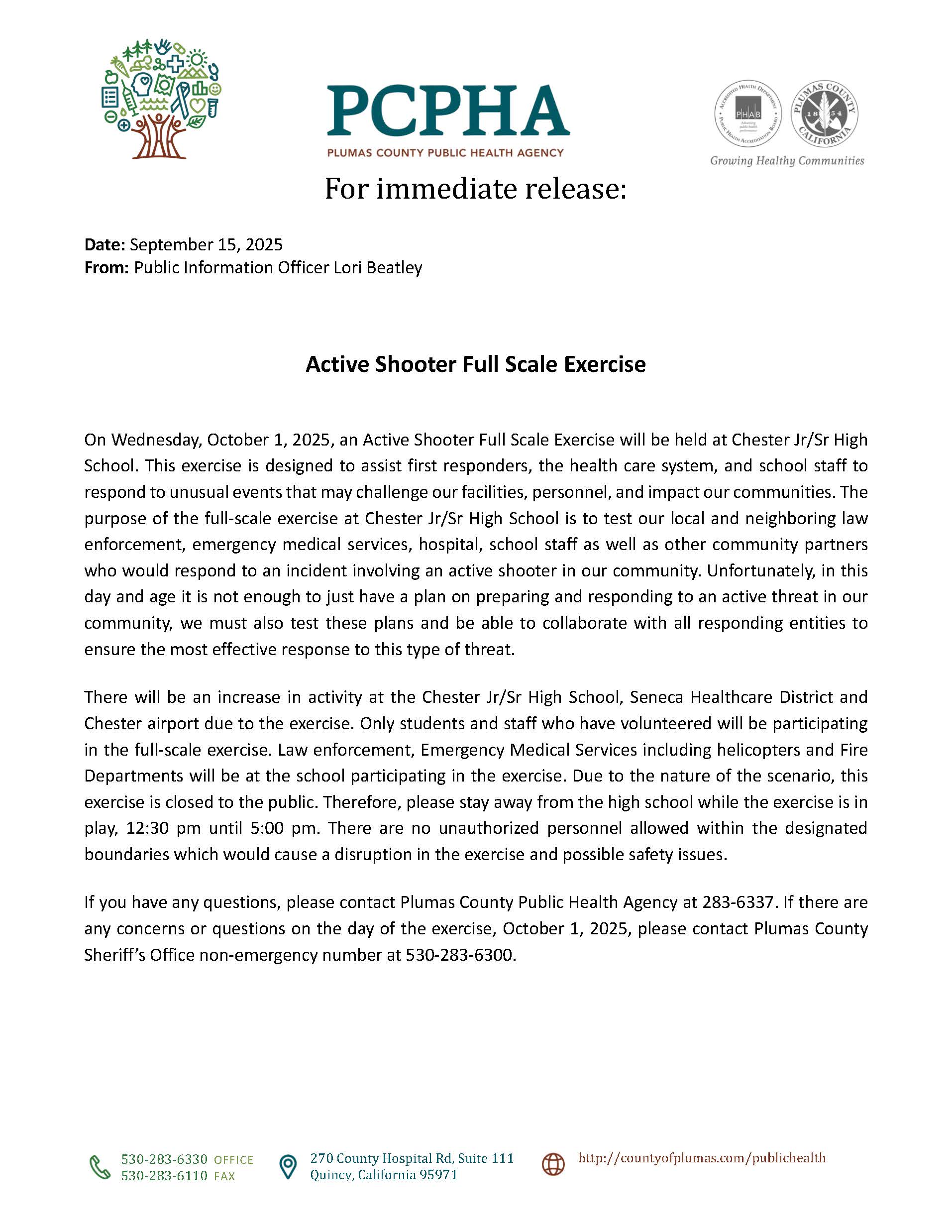 2025.09 Active Shooter FSE Press Release