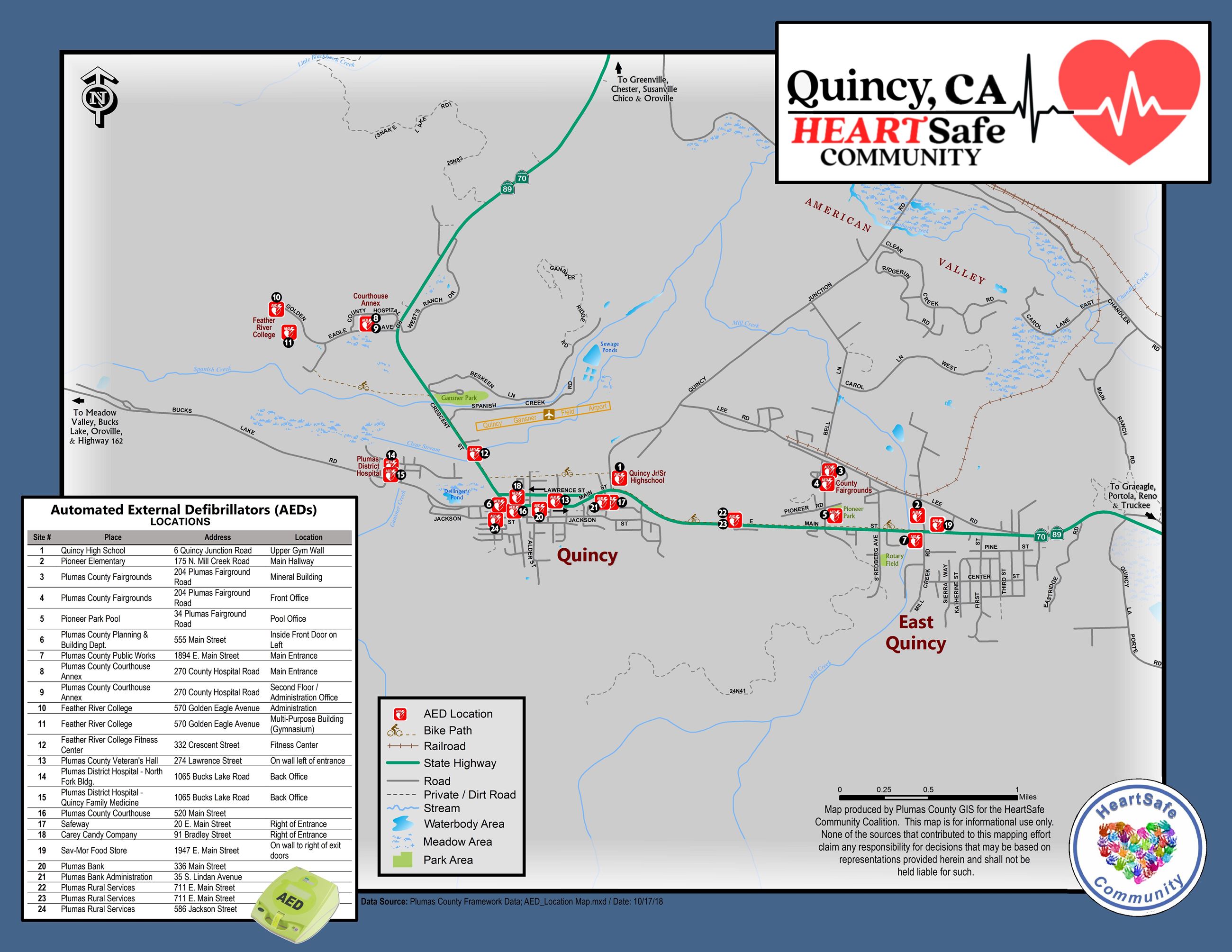 AED Location Map 2018