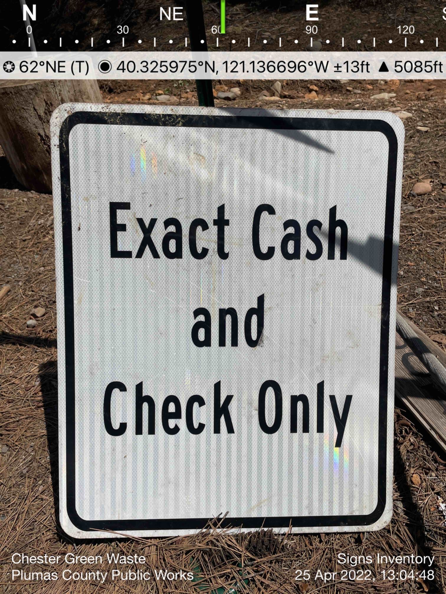 Sign - Cash Check Only