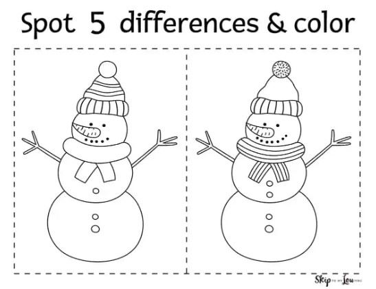 find the differences snowman